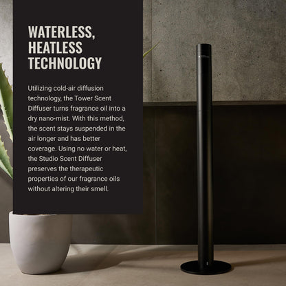 Hotel Collection Tower Scent Diffuser by Aroma360 — Remote, Waterless Diffusion, Up to 800 sq ft