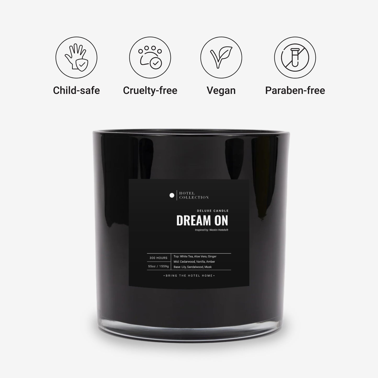 Aroma360 Dream On Deluxe Candle – Hotel-Inspired Scent with White Tea, Vanilla & Cedar | 55oz, 300-Hour Burn