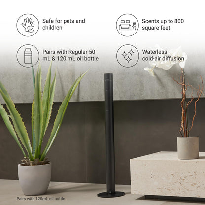 Hotel Collection Tower Scent Diffuser by Aroma360 — Remote, Waterless Diffusion, Up to 800 sq ft