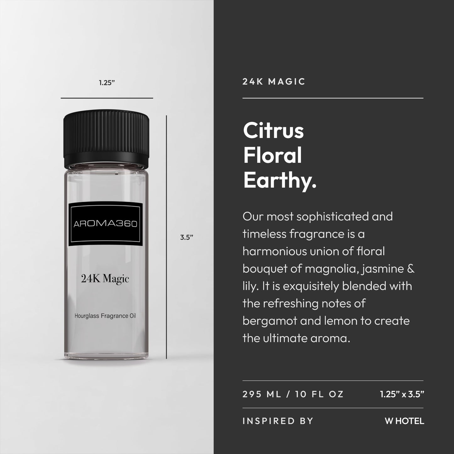 Aroma360 Hourglass Diffuser Oil (24K Magic) – Lemongrass, Bergamot & Laurel