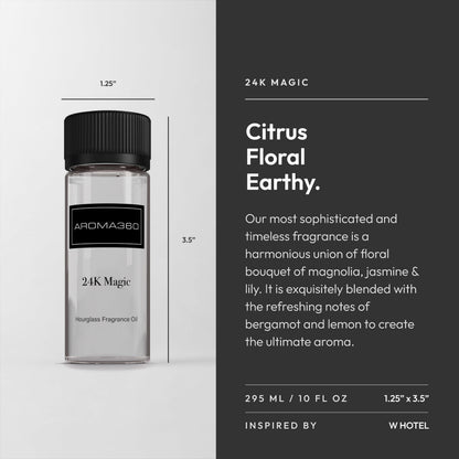 Aroma360 Hourglass Diffuser Oil (24K Magic) – Lemongrass, Bergamot & Laurel