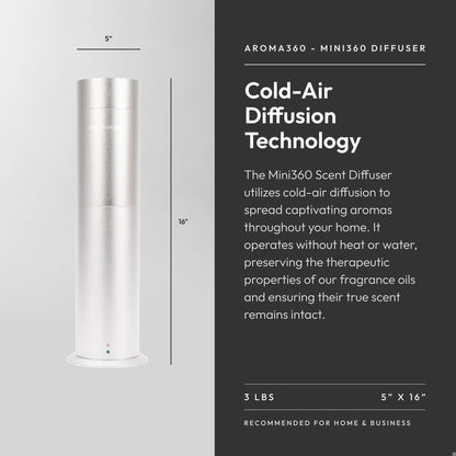 Aroma360 Mini Pro Scent Diffuser – Pro Pod Compatible, Cold-Air Diffusion, 600 sq ft