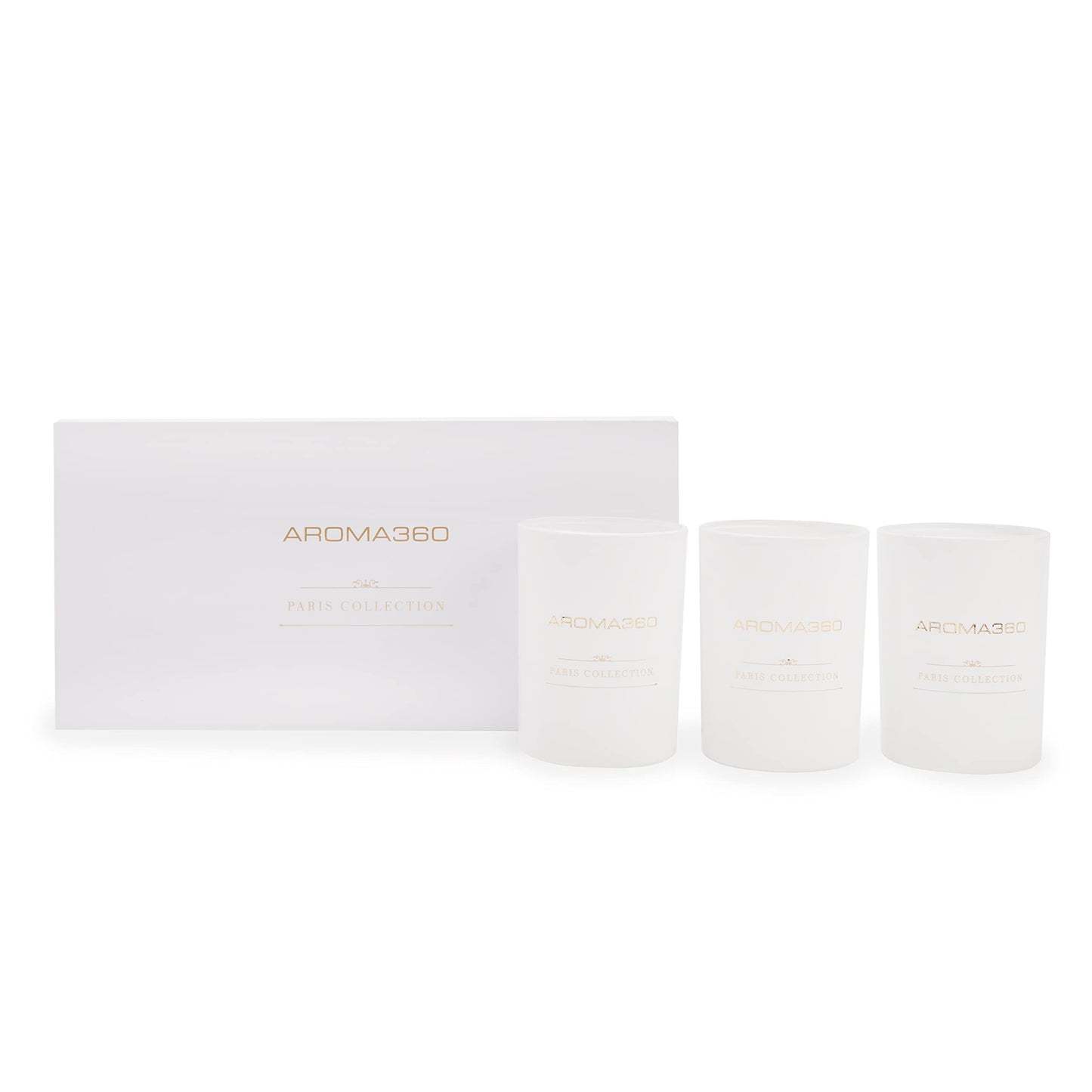 Aroma360 Paris Collection Chandelier Trio – Bergamot, Jasmine, Saffron & Sweet Berry Soy Candles