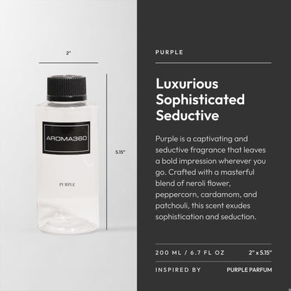 Aroma360 Purple 200mL – Luxury Home Diffuser Oil with Neroli, Peppercorn & Patchouli