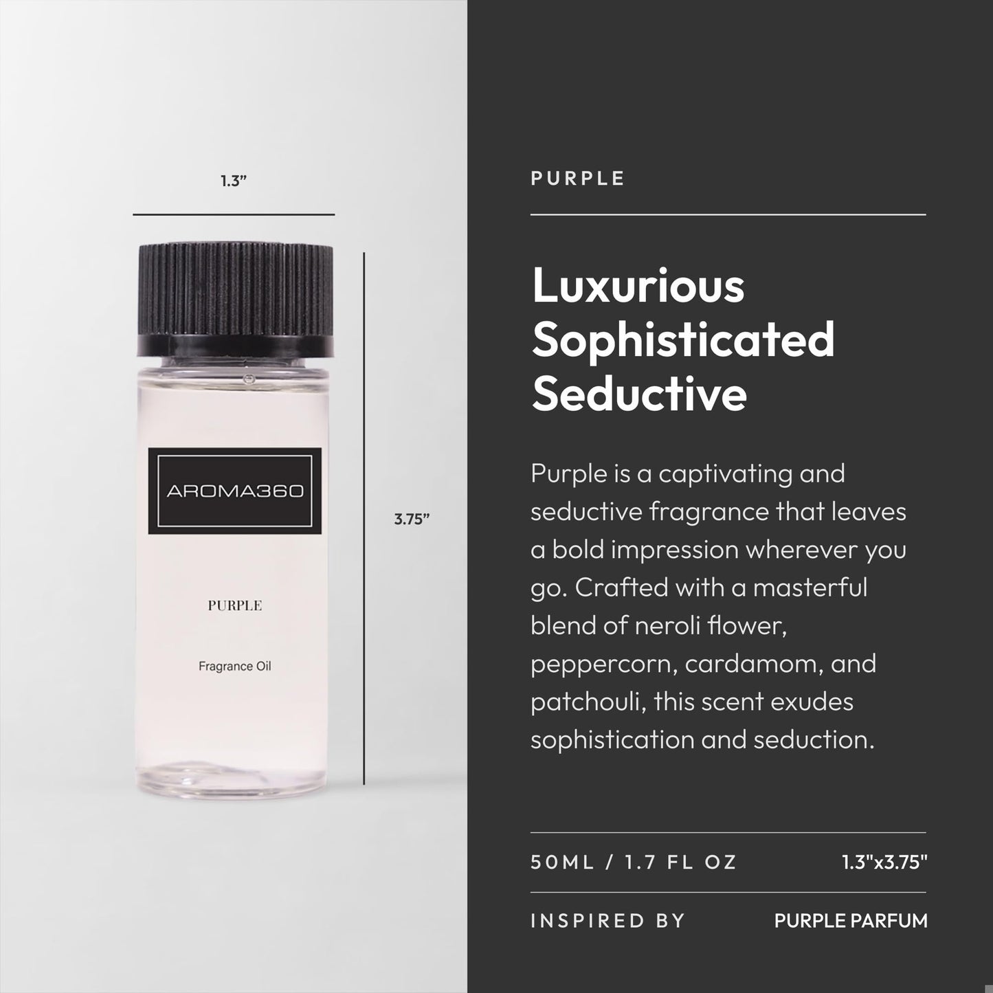 Aroma360 Purple 50mL — Luxurious Neroli, Peppercorn & Patchouli Diffuser Oil