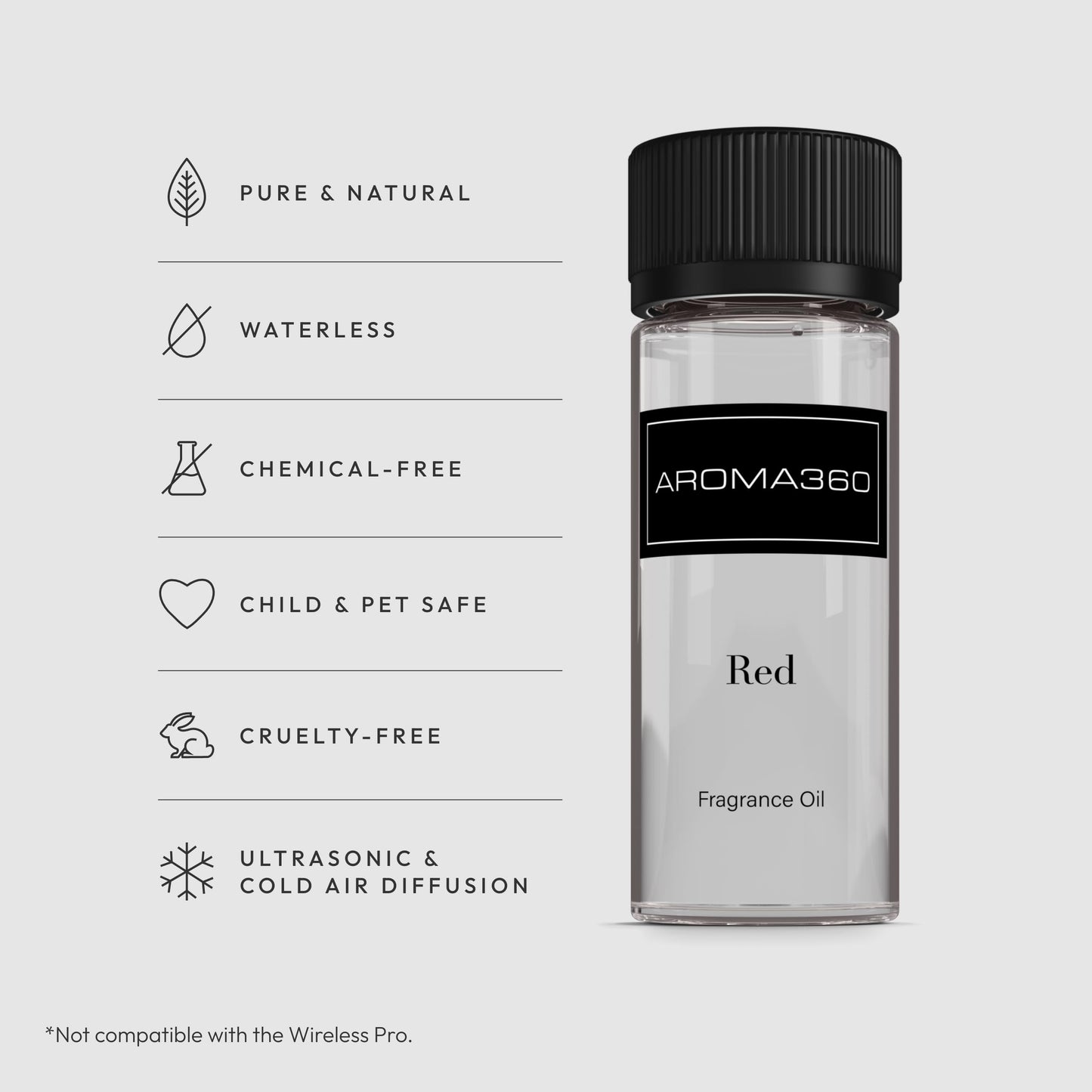 Aroma360 Red Diffuser Oil Blend – Luxury Reed Diffuser with Ruby Grapefruit, Heliotrope Petals & Amber