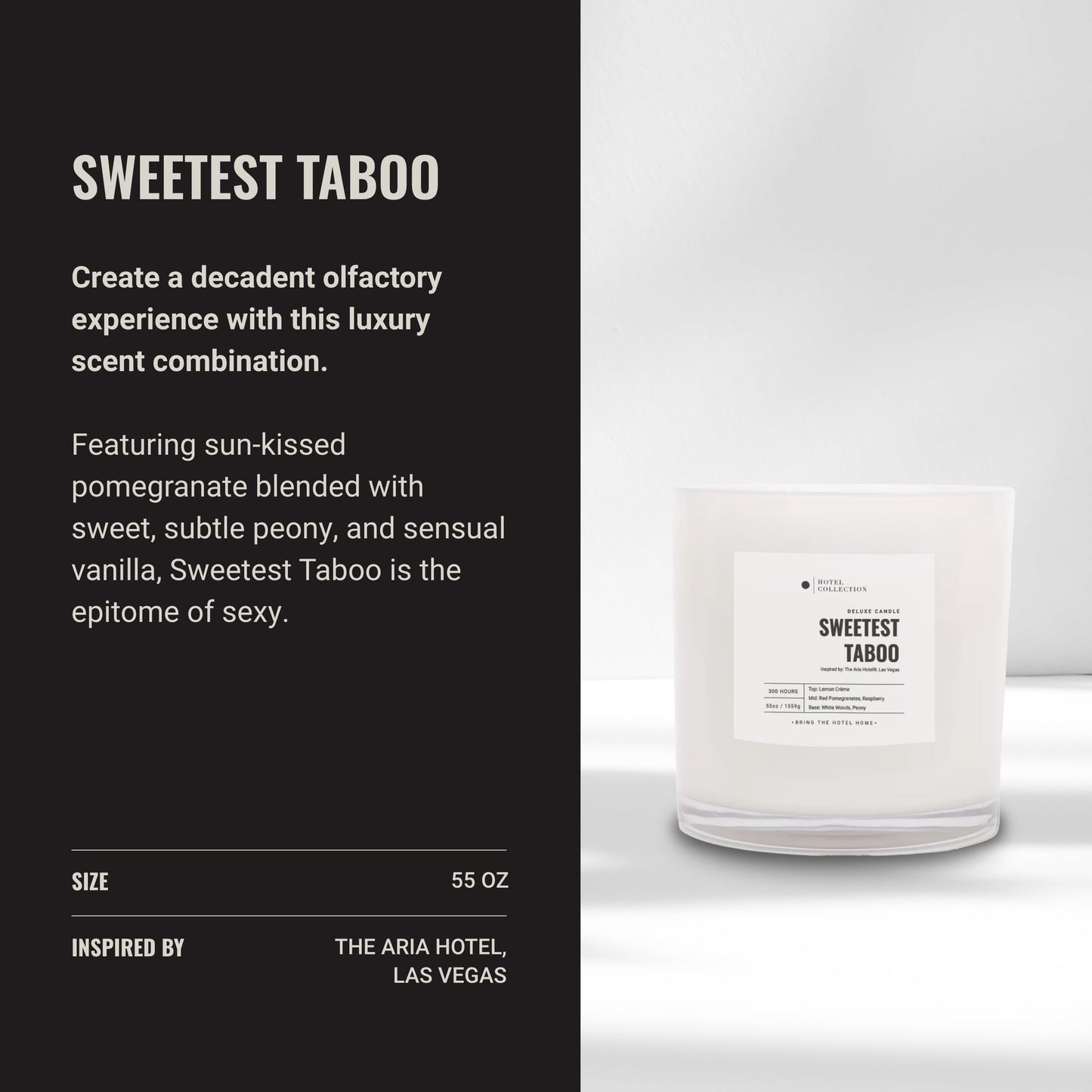 Aroma360 Sweetest Taboo Deluxe Candle | 55oz, 300-Hour Burn
