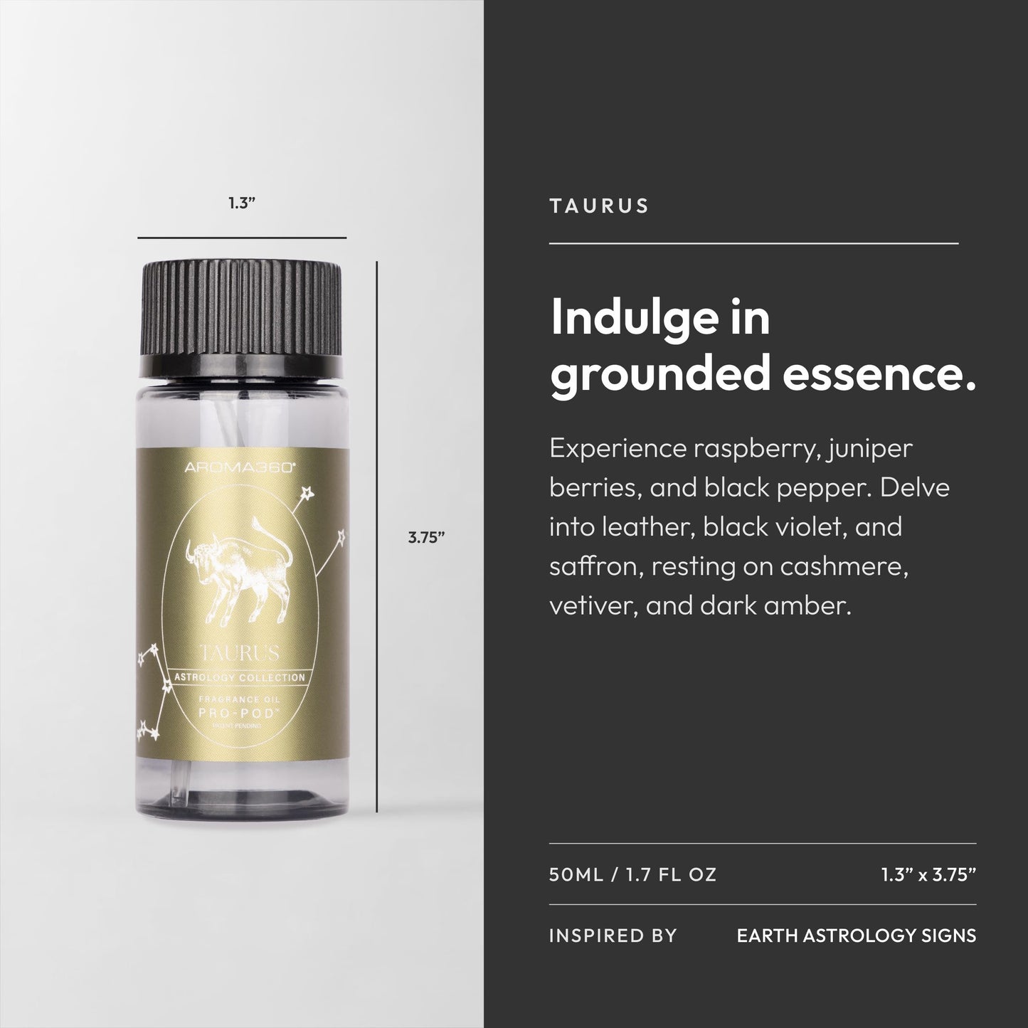 Aroma360 Taurus Pro-Pod Oil Blend | Luxury Diffuser Oil with Chinese Grapefruit, Saffron & Vetiver
