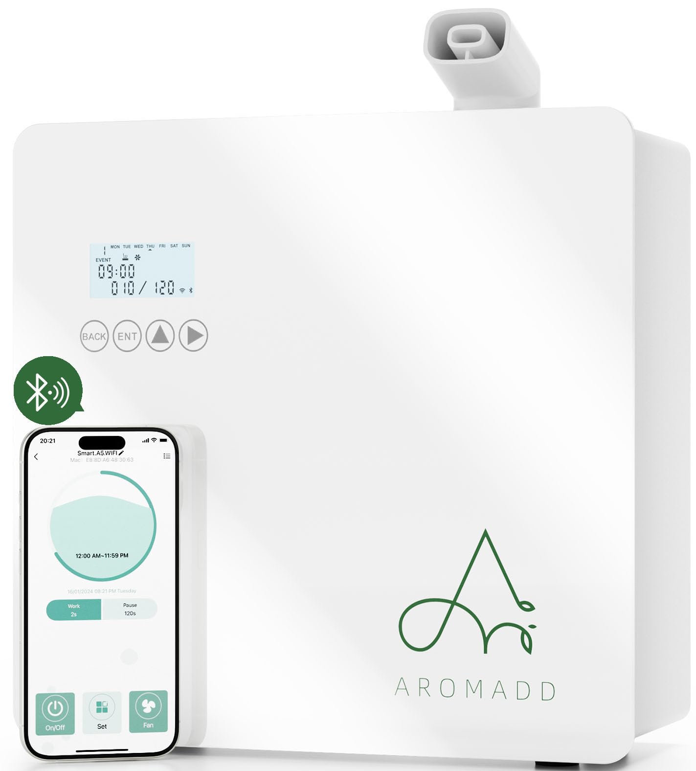 2025 Upgraded 3500 Sq.Ft Smart Scent Machine - White HVAC Diffuser, 600ml
