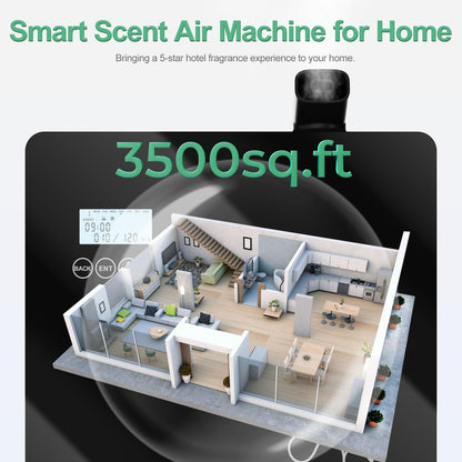 2025 Upgraded Smart Scent Machine for 3500 Sq Ft – Waterless Diffuser (600ml) Black