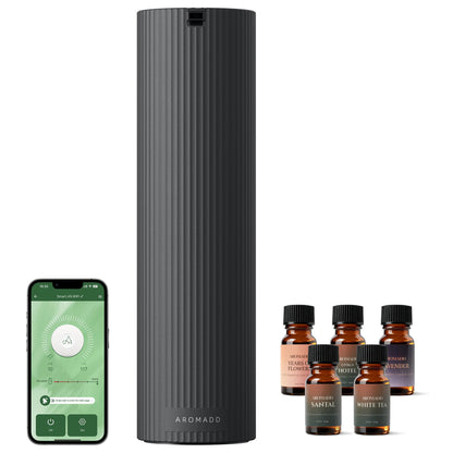 Aromadd Scent Diffuser Starter Kit – Waterless Diffuser, 1500 Sq Ft, Black