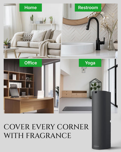 Aromadd Scent Diffuser Starter Kit – Waterless Diffuser, 1500 Sq Ft, Black