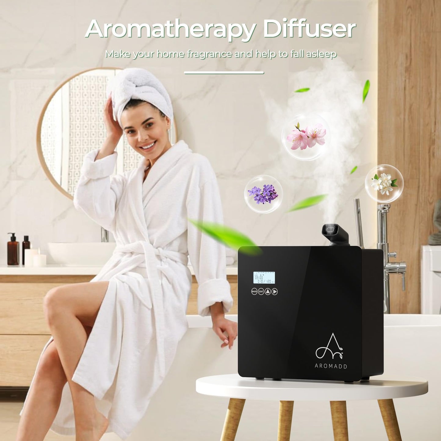 2025 Upgraded Smart Scent Machine for 3500 Sq Ft – Waterless Diffuser (600ml) Black
