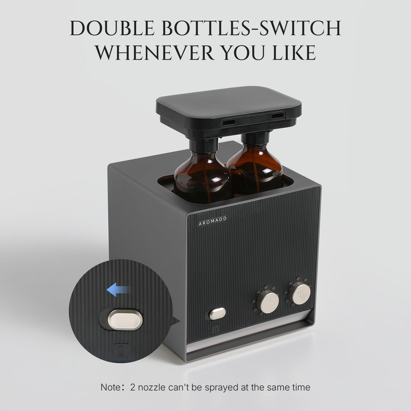 Aromadd Dual-Scent Waterless Diffuser – 2000 Sq Ft, Black Titanium