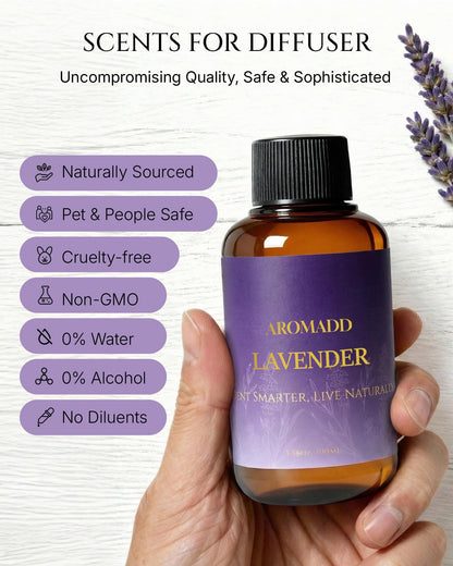 Aromadd Lavender Diffuser Oil — Hotel-Inspired Lavender for Waterless Diffusers, 3.38 fl oz