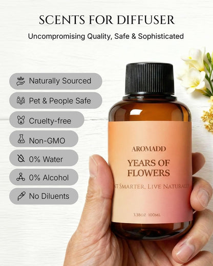 Aromadd Years of Flowers Diffuser Oil – Hotel-Inspired Freesia & Osmanthus, 3.38 fl oz