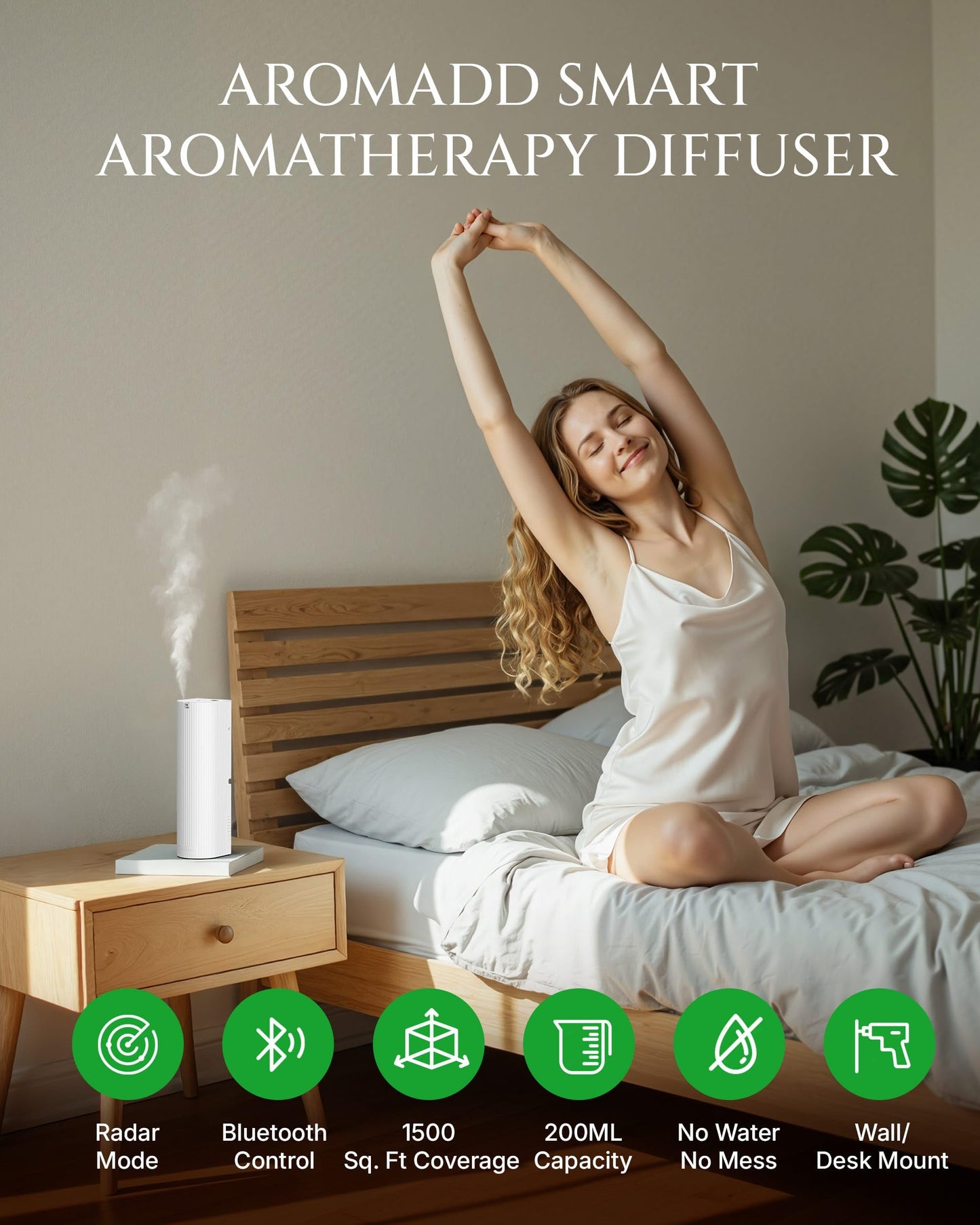 Aromadd Scent Diffuser Starter Kit – Waterless Smart Diffuser for 1500 sq ft