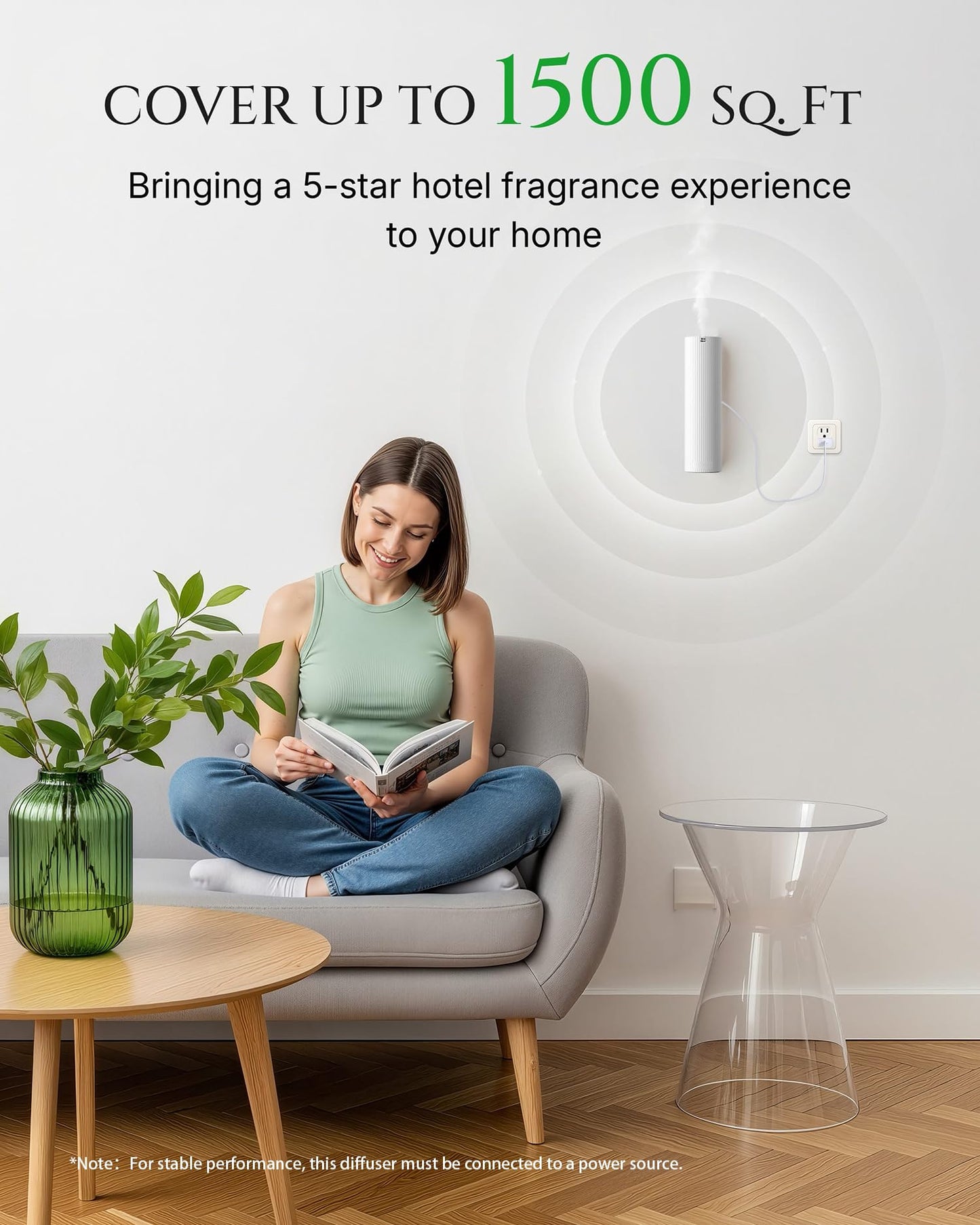 Aromadd Scent Diffuser Starter Kit – Waterless Smart Diffuser for 1500 sq ft