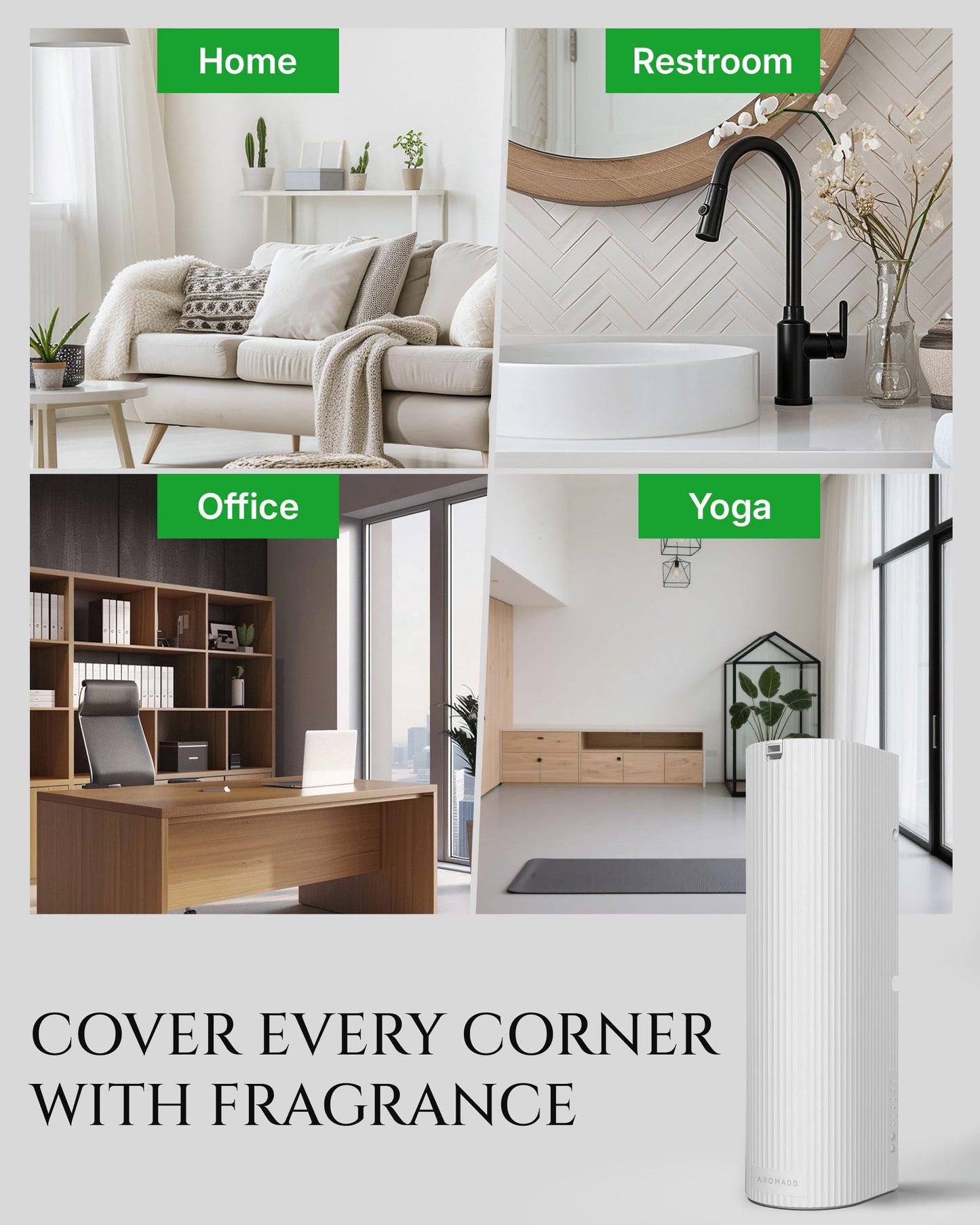 Aromadd Scent Diffuser Starter Kit – Waterless Smart Diffuser for 1500 sq ft