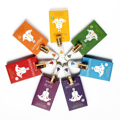 Aromafume 7 Chakra Essential Oil Roll-On Gift Set – 7x6ml (0.2 fl oz)