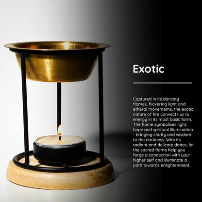 Aromafume Exotic Essential Oil Burner | Brass Diffuser with Candle | Long Lasting Aroma
