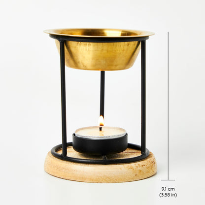 Aromafume Exotic Essential Oil Burner | Brass Diffuser with Candle | Long Lasting Aroma