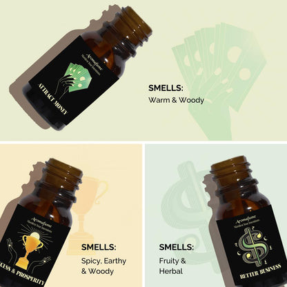 Aromafume Attract Money, Success & Prosperity Diffuser Oils — 3 x 10ml
