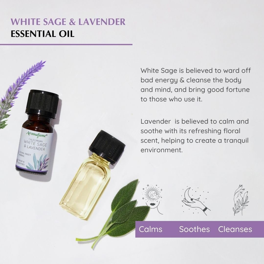 White Sage & Lavender Diffuser Blend by Aromafume – 3x10ml | Ethically Sourced
