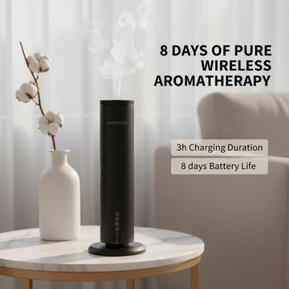 AROMALEV Waterless Tower Diffuser – Wireless, App-Controlled Aromatherapy for Large Rooms