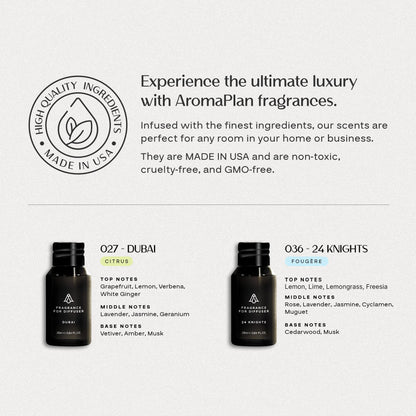 AromaPlan 5-Star Collection 2025 Plug-In Diffuser Cold Air & Waterless – 2 Fragrances Included, Silent 500 sq ft, Bluetooth App Control (Black)