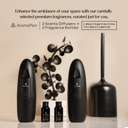 AromaPlan 5-Star Waterless Diffuser Kit – 2 Fragrances Included (2025)