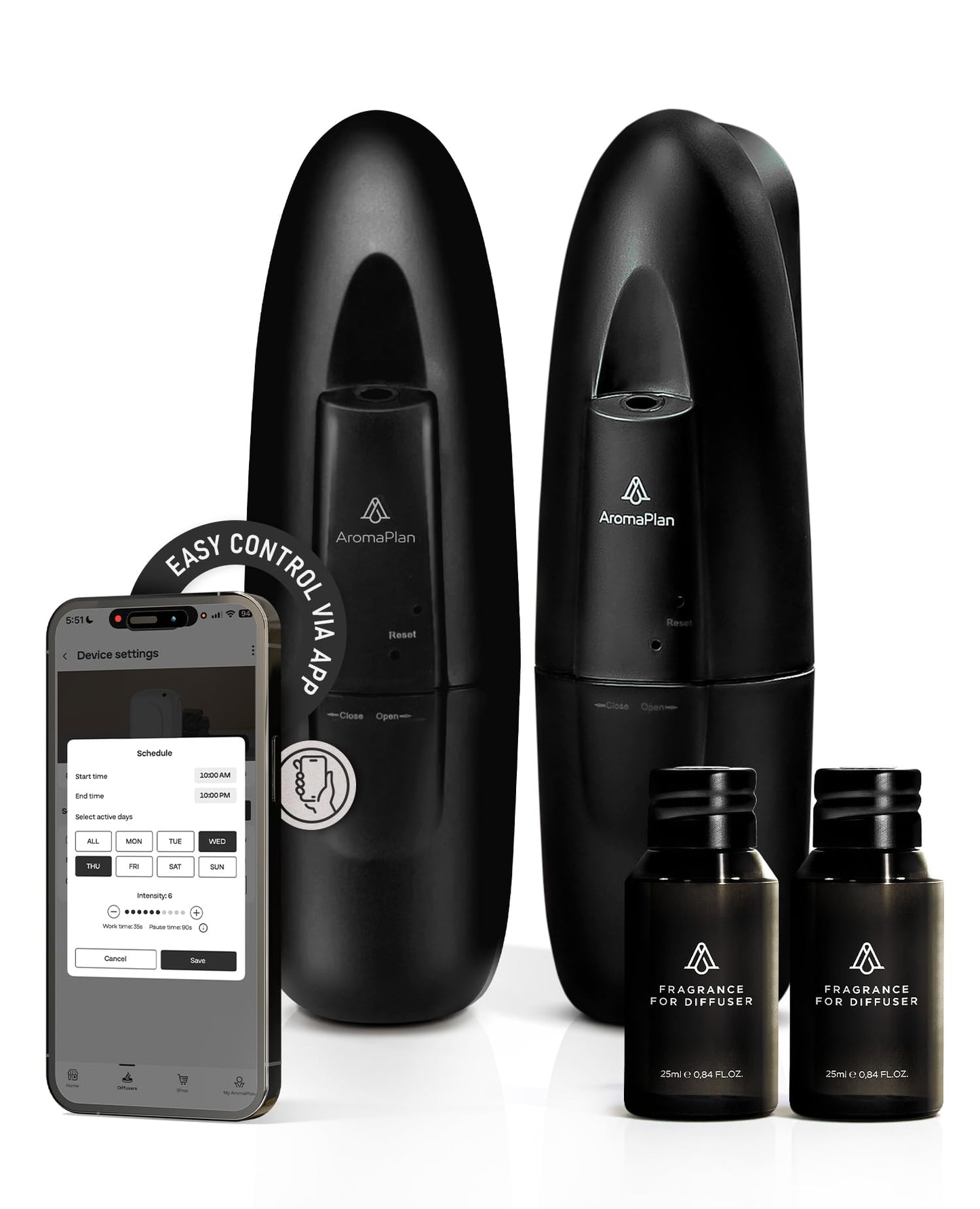 AromaPlan 5-Star Waterless Diffuser Kit – 2 Fragrances Included (2025)