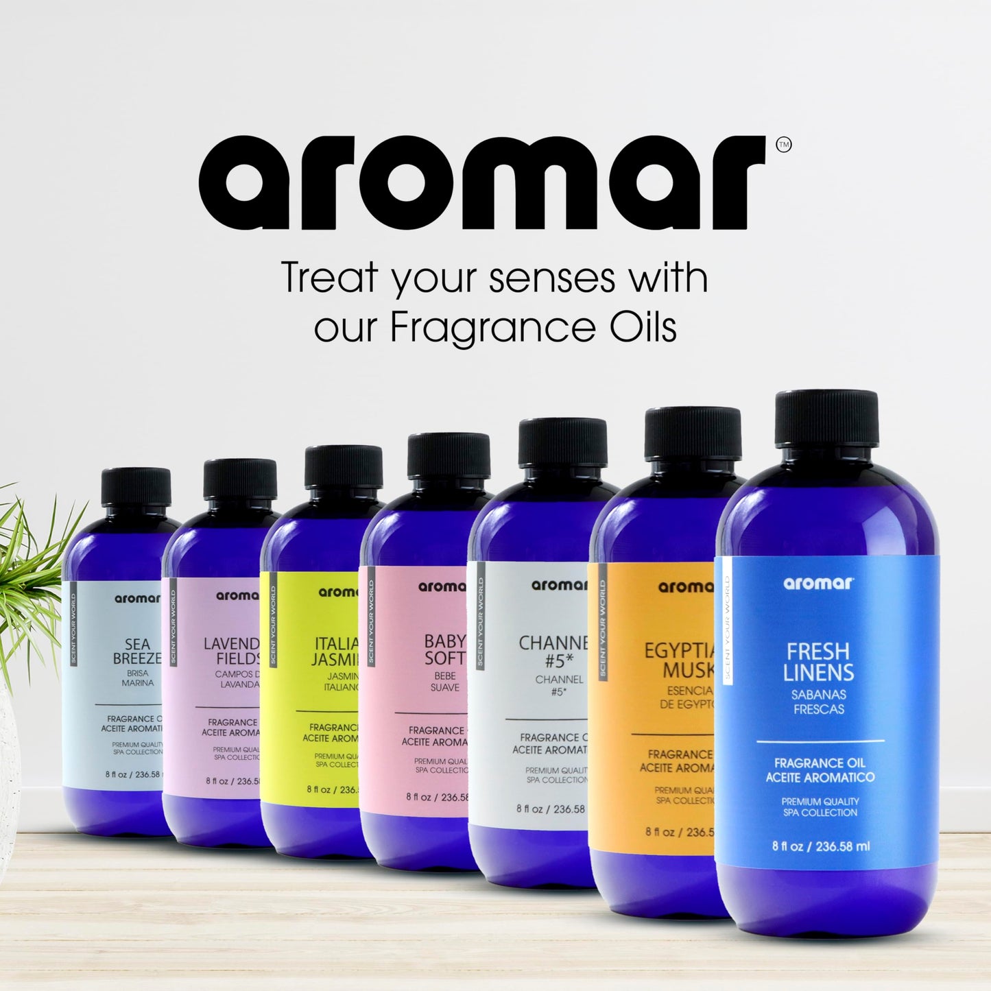 AROMAR Premium Fragrance Oil - Italian Jasmine (8oz) for Diffusers & Home Aromatherapy