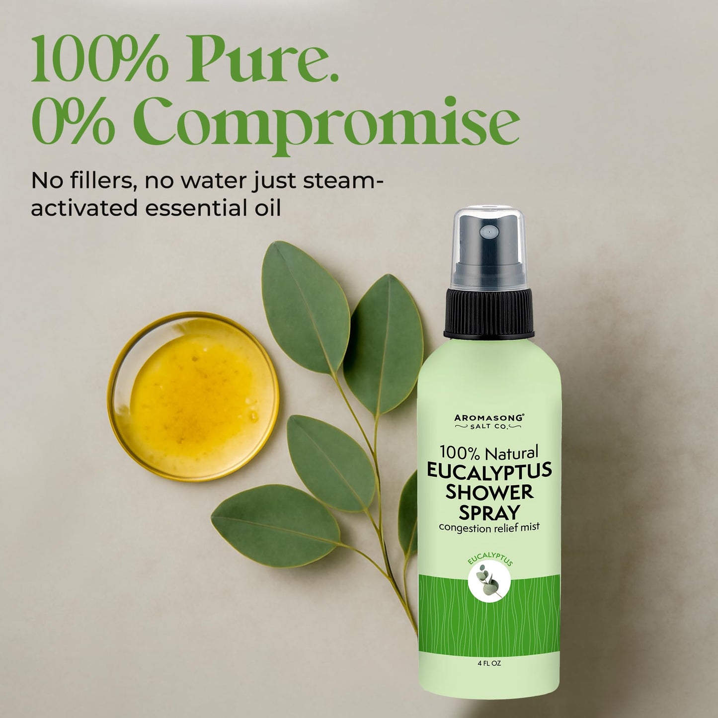 Aromasong Eucalyptus Shower Spray – 100% Natural, Made in USA