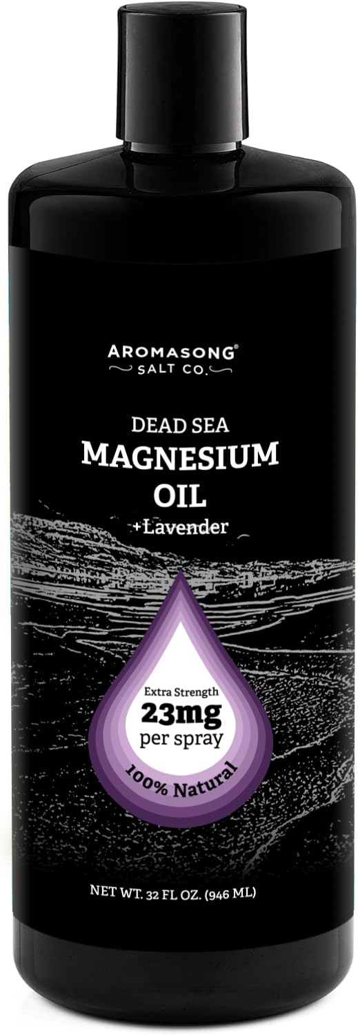 Aromasong Magnesium Spray Lavender – Extra Strength 23mg per Spritz | 32 oz Refill | Made in USA