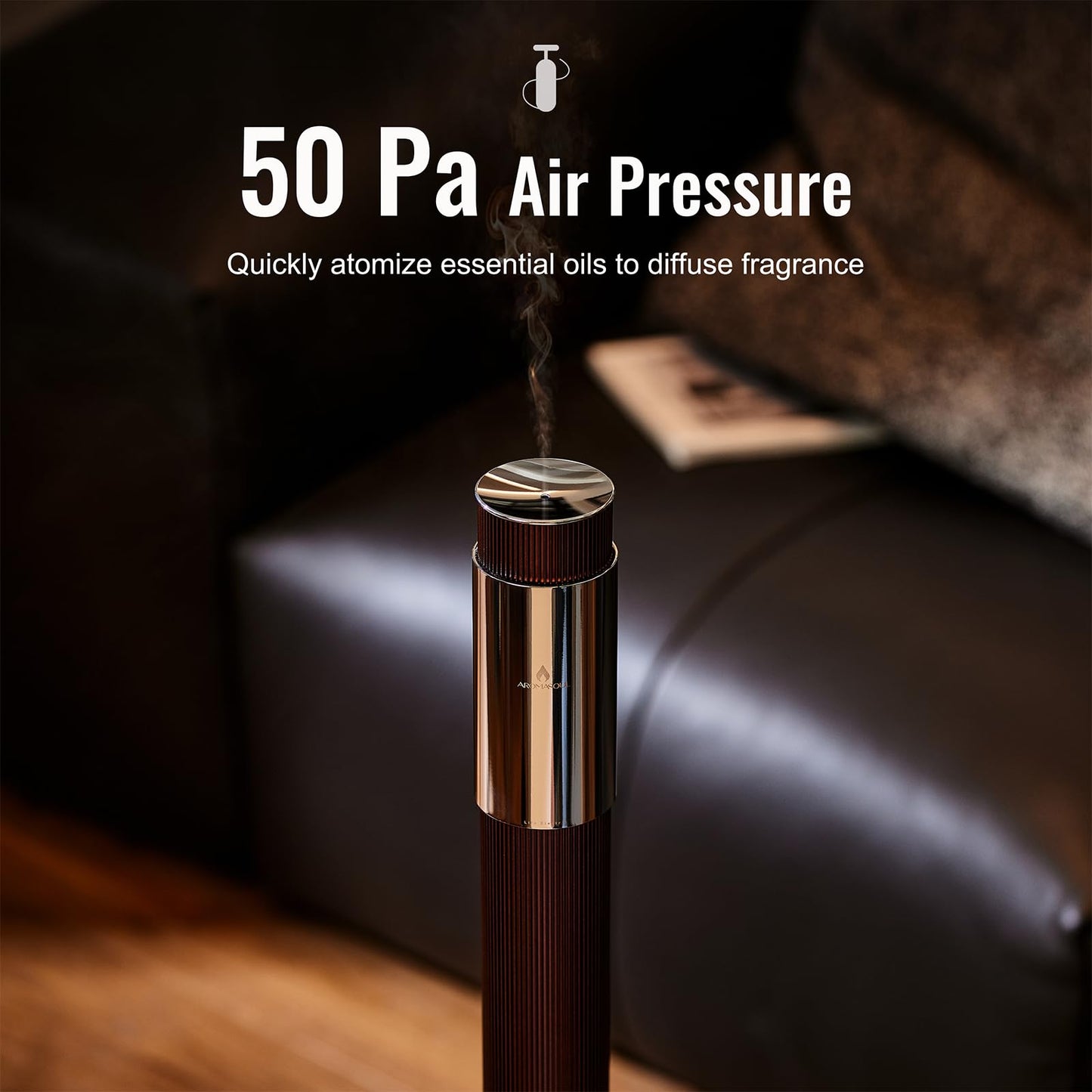 AROMASOUL 40-Inch Waterless Diffuser | Luxury Hotel-Grade, Cordless, App-Controlled, 2000 sq ft