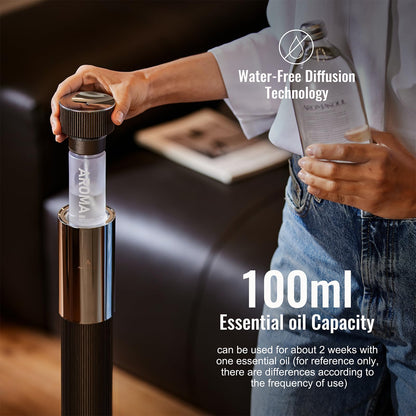 AROMASOUL 40-Inch Waterless Diffuser – App-Controlled, 2000 sq ft Coverage, Brown