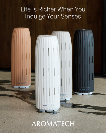 AromaTech Ambience Scent Diffuser White Stone – Waterless Nebulizing Diffuser with Bluetooth for Home, Spa & Hotels