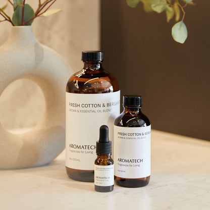AromaTech Fresh Cotton & Bergamot Essential Oil Blend – Luxury Hotel Aromatherapy (0.3 oz / 10 mL)