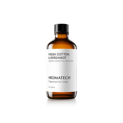 Aromatech Fresh Cotton & Bergamot Essential Oil Blend | Luxury Diffuser Oil 4 oz (120 mL)