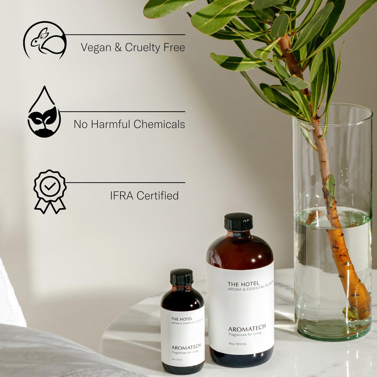 AromaTech The Hotel Essential Oil Blend – Luxury Hotel Inspired (Lemon, Lavender, Peach & Pine) 4 oz / 120 mL