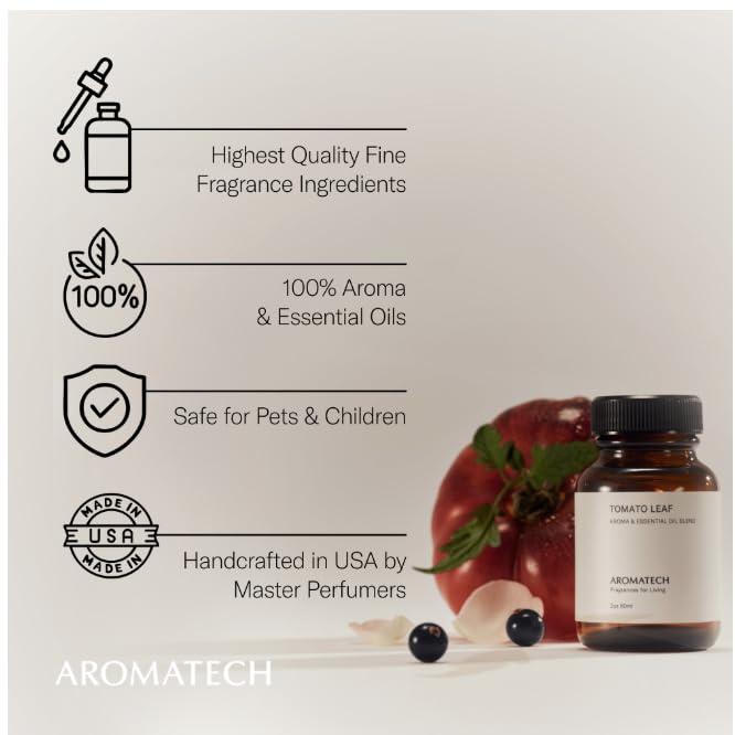 AromaTech Tomato Leaf Essential Oils - 60 mL for Diffusers