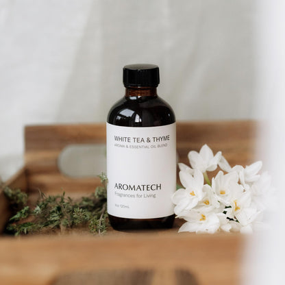 AromaTech White Tea & Thyme Essential Oil Blend – 4 fl oz / 120 ml | Ultrasonic Diffusers