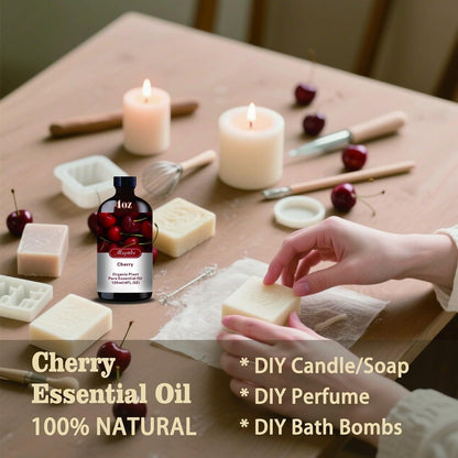 Cherry Essential Oil - 4.33oz / 130ml | Pure Cherry Fragrance for Diffusers, Candles, Soap & Aromatherapy