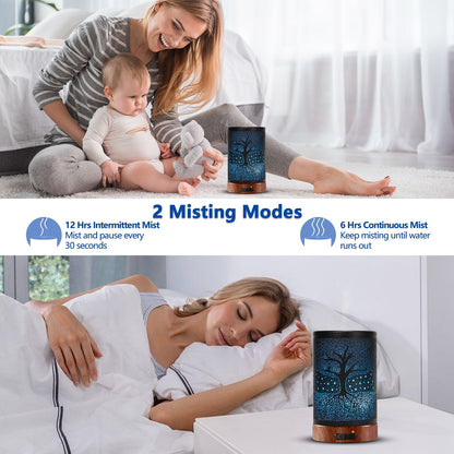 Aromatherapy Essential Oil Diffuser 150ml – Auto Shut-Off, 7-Color LED | Life Tree