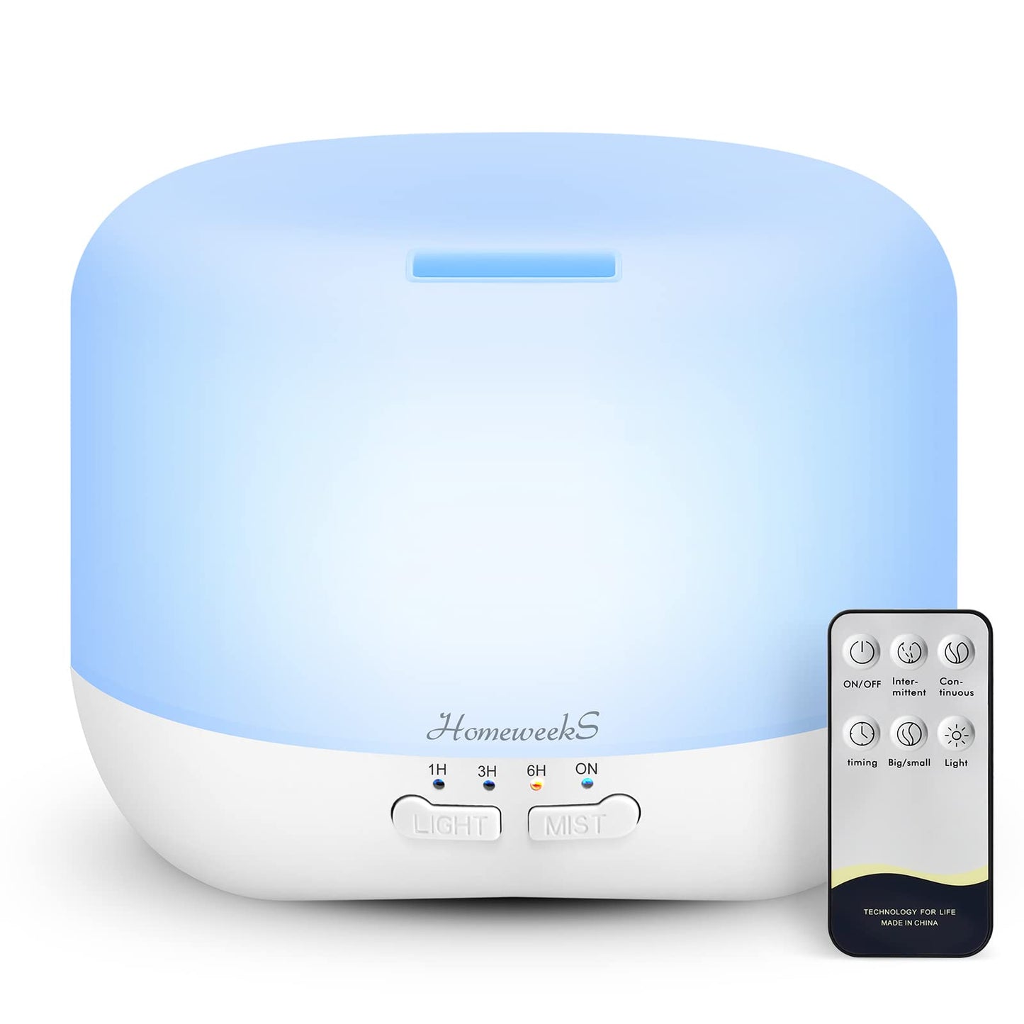 Aromatherapy Diffuser 500ml White – Adjustable Cool Mist & Auto-Off Humidifier for Large Rooms