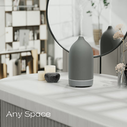Aromatherapy Essential Oil Diffuser - 9 Color Mood Light, 4H Timer, Grey