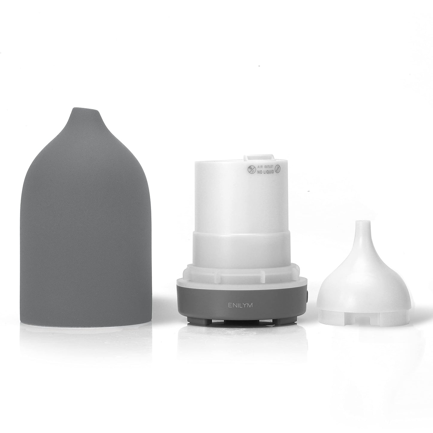 Aromatherapy Essential Oil Diffuser - 9 Color Mood Light, 4H Timer, Grey