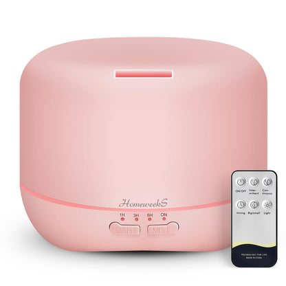 Aromatherapy Diffuser 500ml Pink – Ultrasonic Cool Mist for Large Rooms