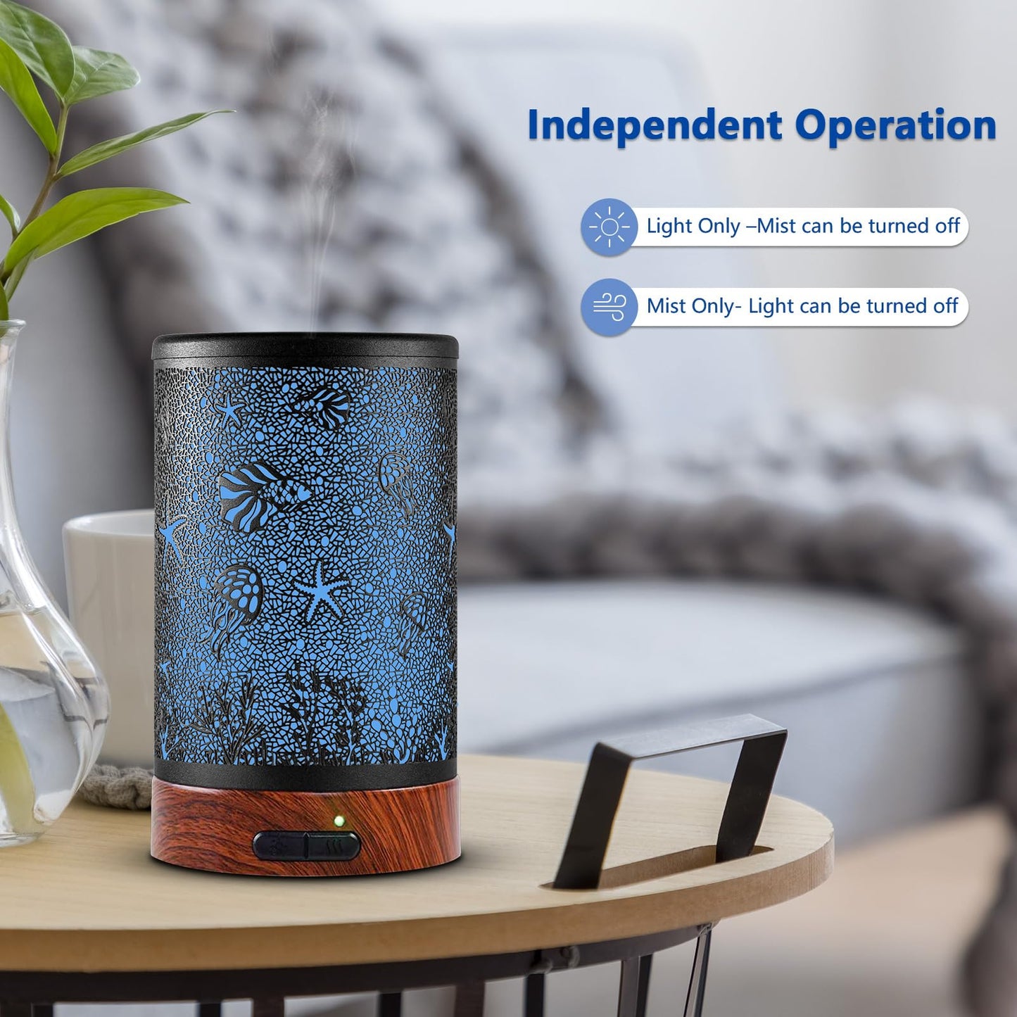 Essential Oil Diffuser 150ml | Cool Mist, Auto Shut-Off, 7-Color LED Sea Design